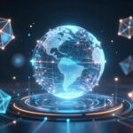 Abstract AI and data integration visualization